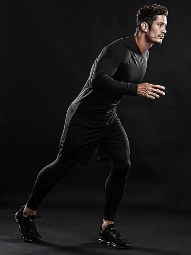 Miniatura 5 de DRSKIN - Camisas de compresión para hombre, manga larga, paquete de 4, 3, 2 o 1 unidades, camisas de entrenamiento deportivo, capa base atlética