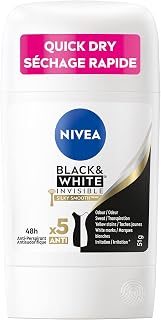 NIVEA Black & White Invisible 48H Protection Silky Smooth Anti-Perspirant Stick, 51g