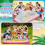 3 Pcs Inflatable Serving Bar Buffet Ice Tray with Drain Plug,Pink - Image 4