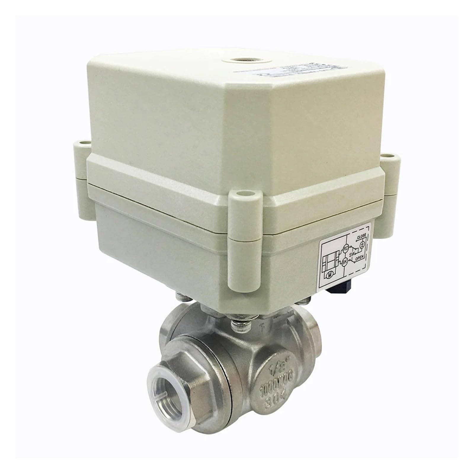 Vanne motorisée 3 voies DN15 en acier inoxydable CR303 AC110-230V pour traitement de l'eau