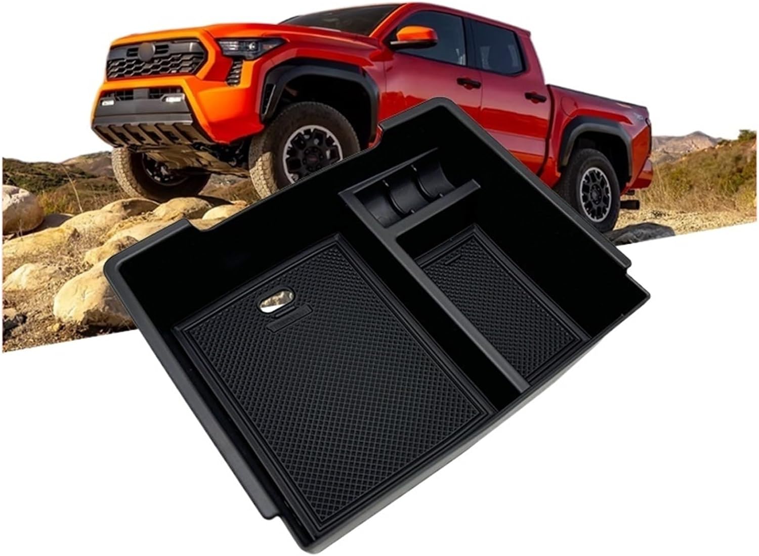 Car Glove Box Organizer Fit for 24 Toyota TOCOMA Armrest Storage Box Central Control Accessories Compact(Blue)