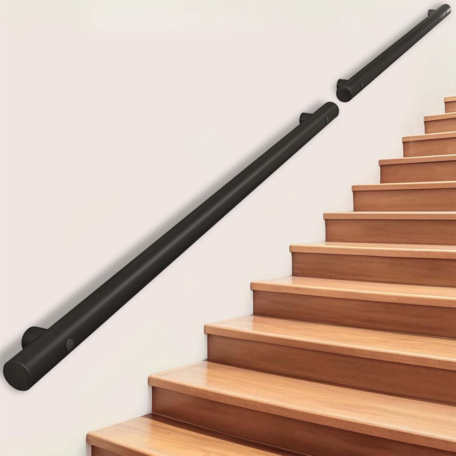 FKXSXAZ Stainless Steel Handrail Kit 30cm-600cm, Industrial Stair Railing Safety Grab Bar Staircase Hand Rails with Wall Brackets, for Indoor Outdoor(11ft/330cm)