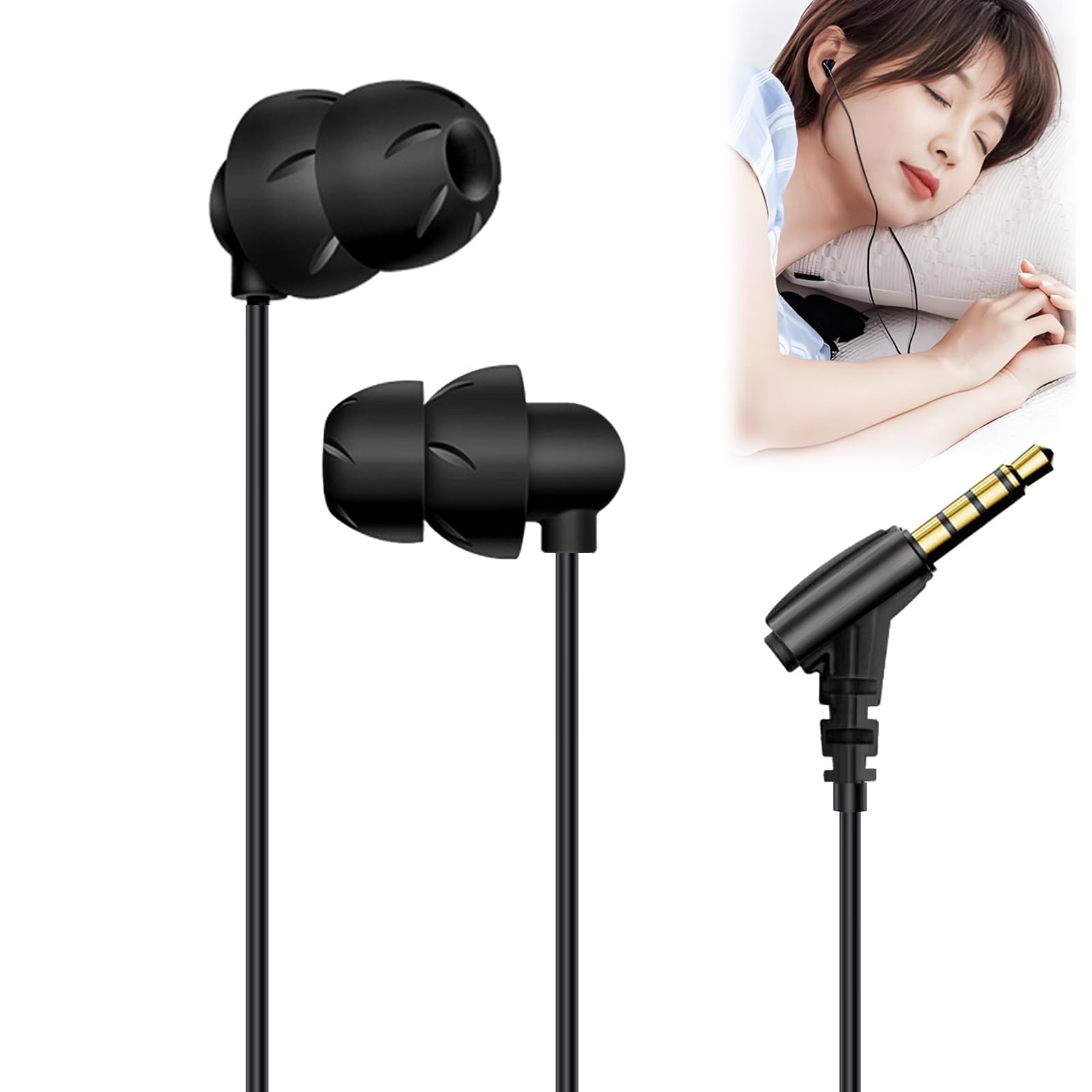 Amazon.co.jp: 改良型 寝ながらイヤホン 有線 3.5mm マイク無し 4極 寝