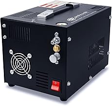 PCP Air Compressor,Built-in Power Converter,Portable 4500Psi/30Mpa,Water/Oil-Free,PCP Paintball Tank Air Pump, Powered by 12V Car DC or Home 110V AC with Oil-Moisture Filter