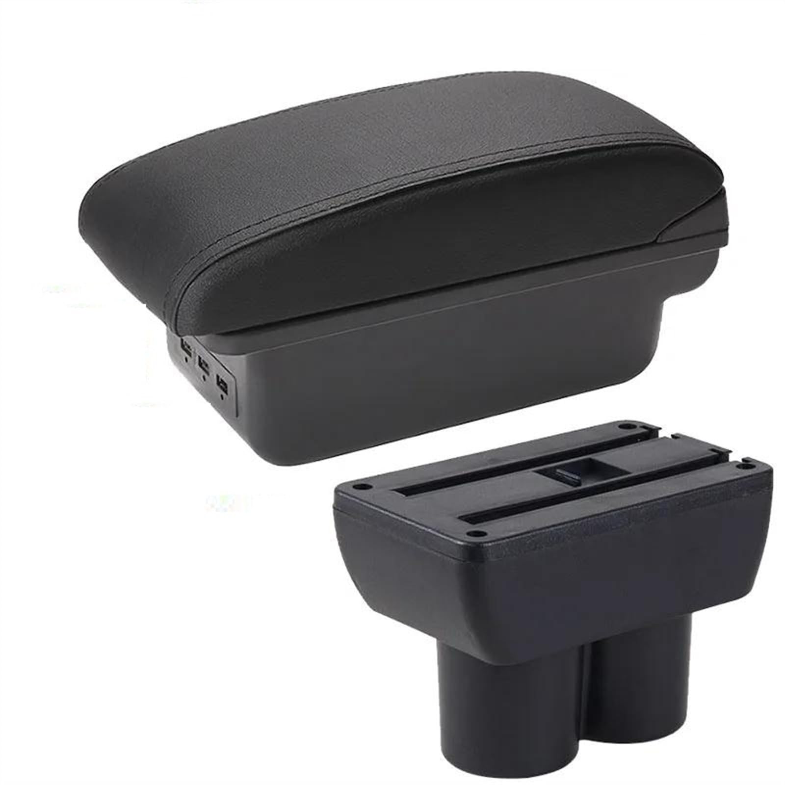 NMJLQW Storage Rack Car Accessories Retrofit Part Armrest Box For Jimny 1999-2017 Car Armrest Retrofit Parts Arm Storage Box(B2 Black line 3USB)