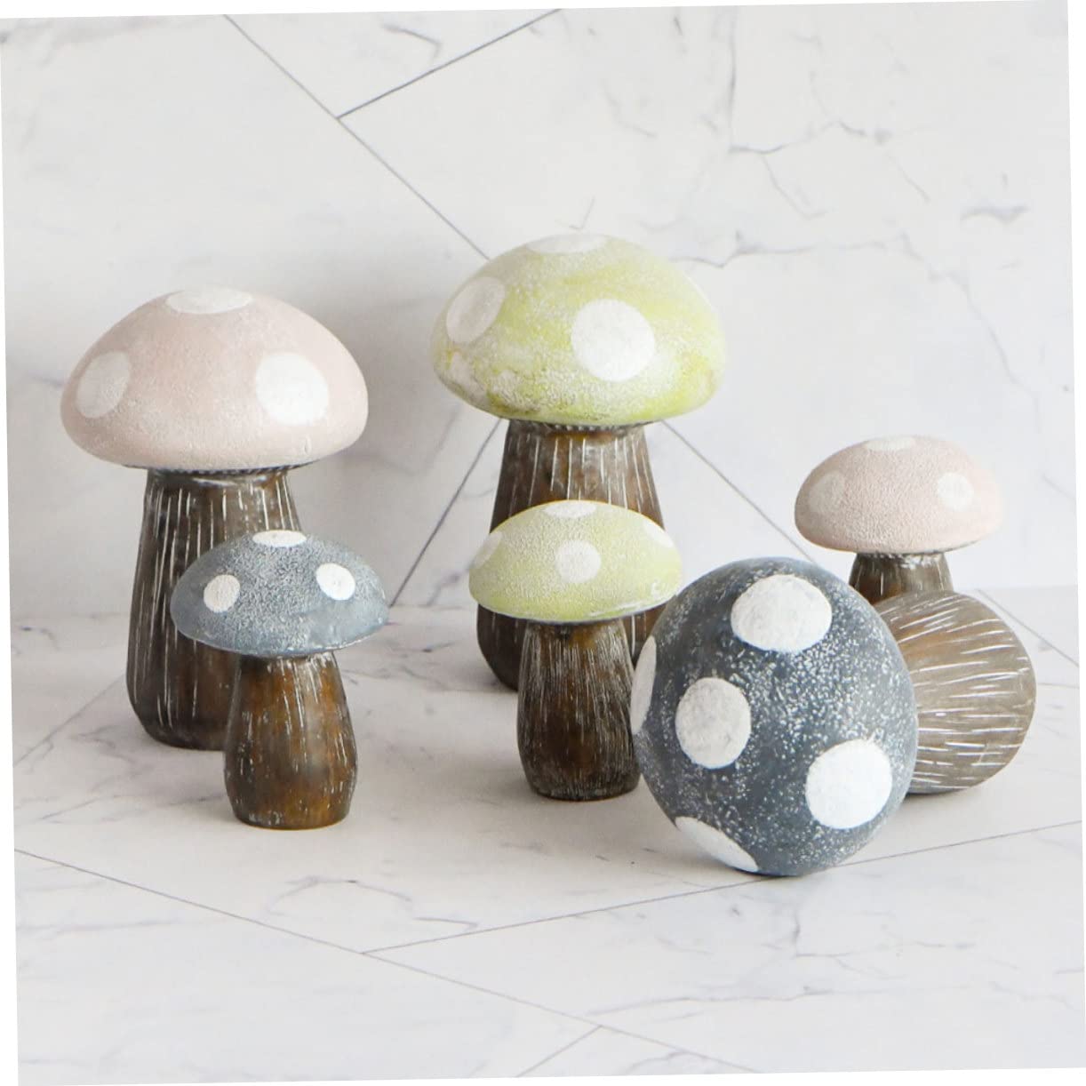 Amazon.co.jp: GANAZONO 2個デザインされたリアルなきのこ形状の置物