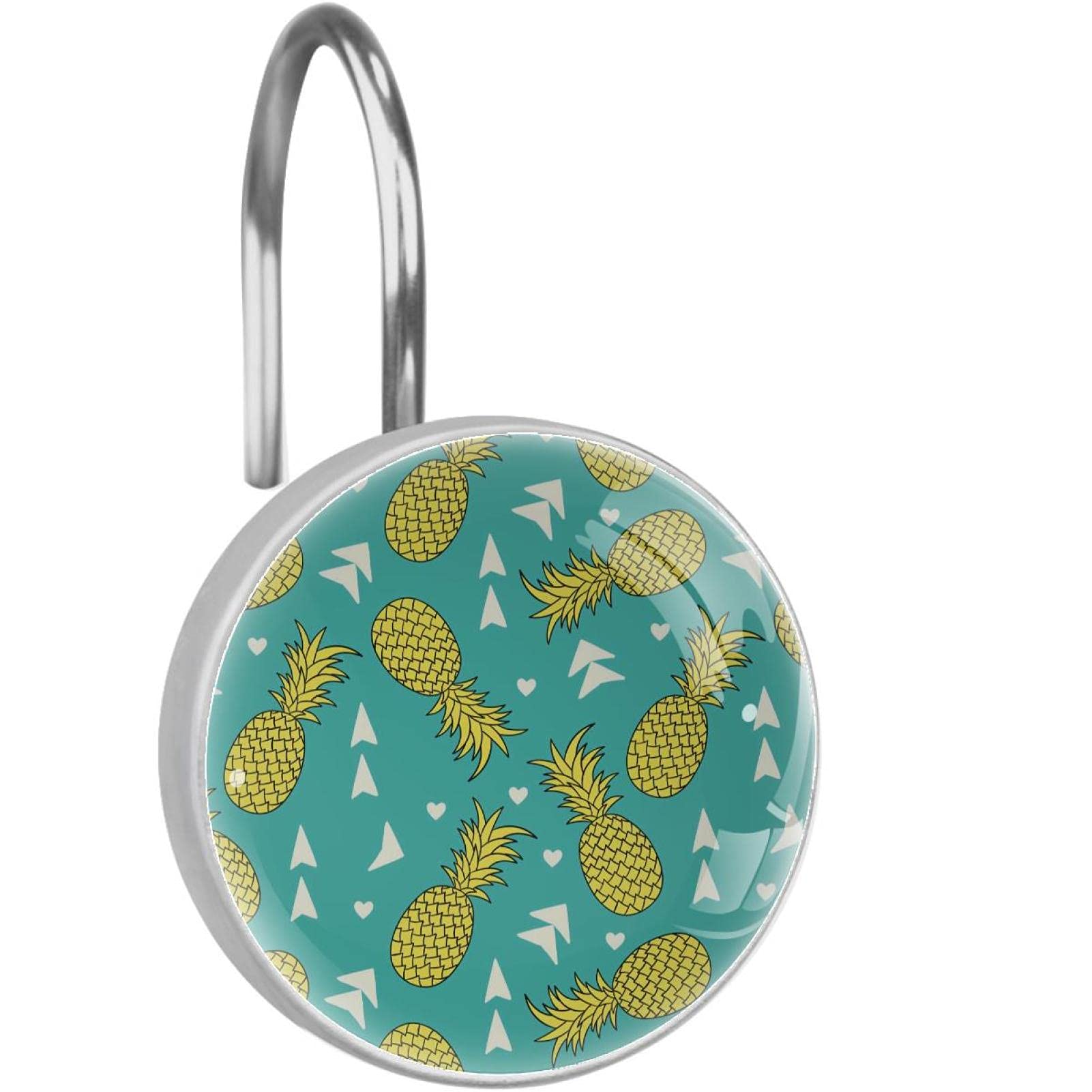 Crochets ananas pour rideau de douche en acier inoxydable x12