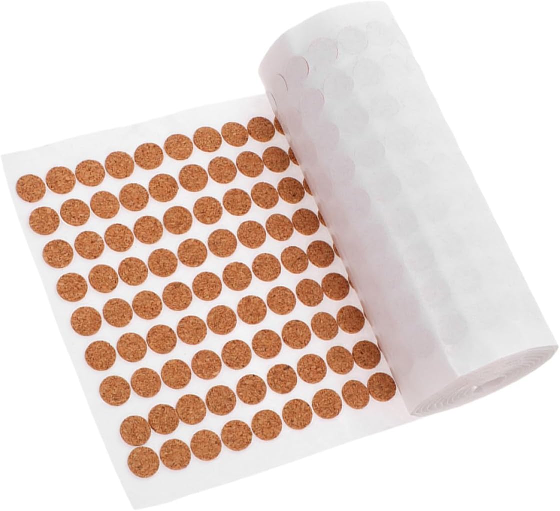 SMASOLO 10mm Self-adhesive Cork Protector Dots 1.5mm Thick Cabinet Door Bumpers Furniture Pads Noise Dampers 1000pcs for Cabinet and Drawer Protection