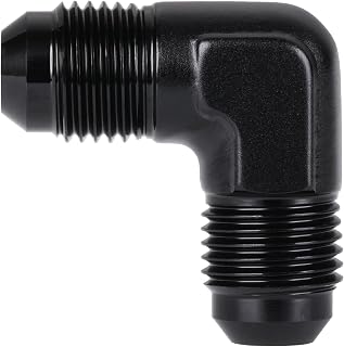 6AN Male to 6AN Male Flare 90 Degree Union Coupler Fitting Adapter Aluminum Black