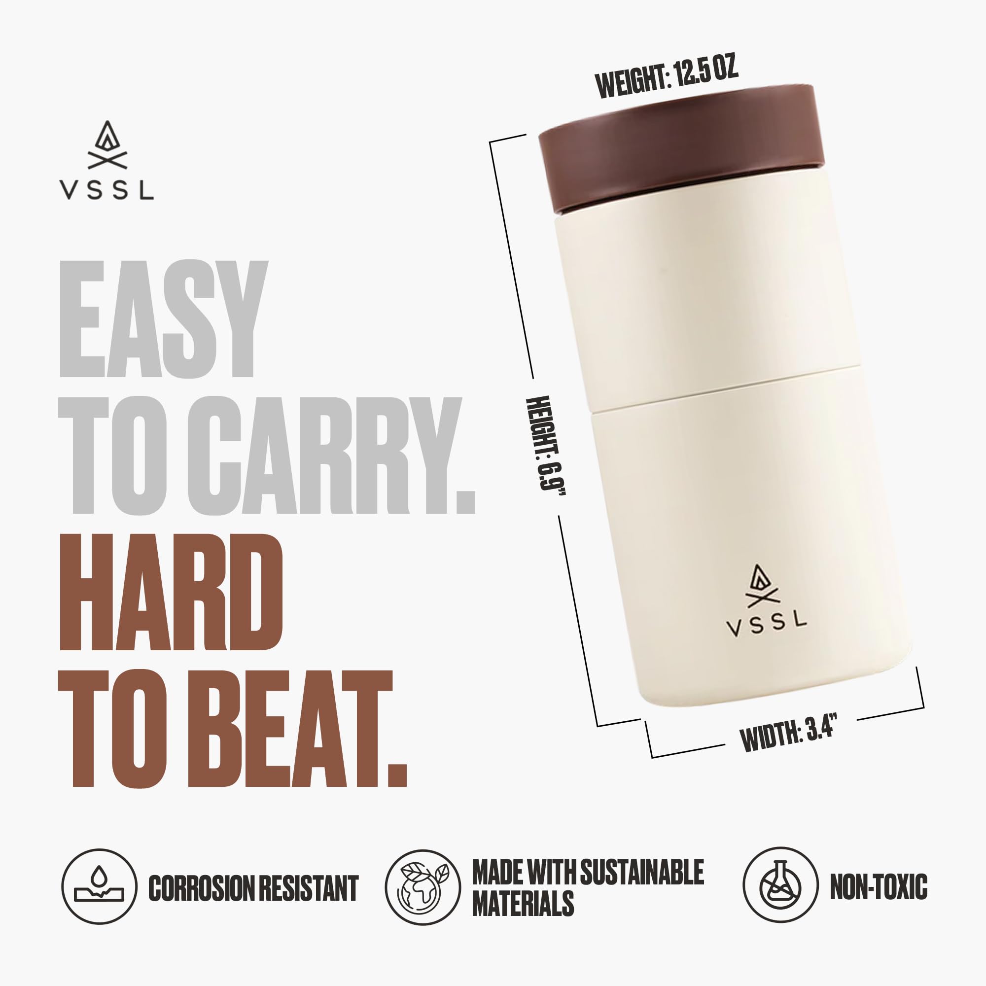 VSSL Nest Pour Over - Set da caffè, trasportabile e compatto, con tazza a doppia parete da 295 ml, colore: panna
