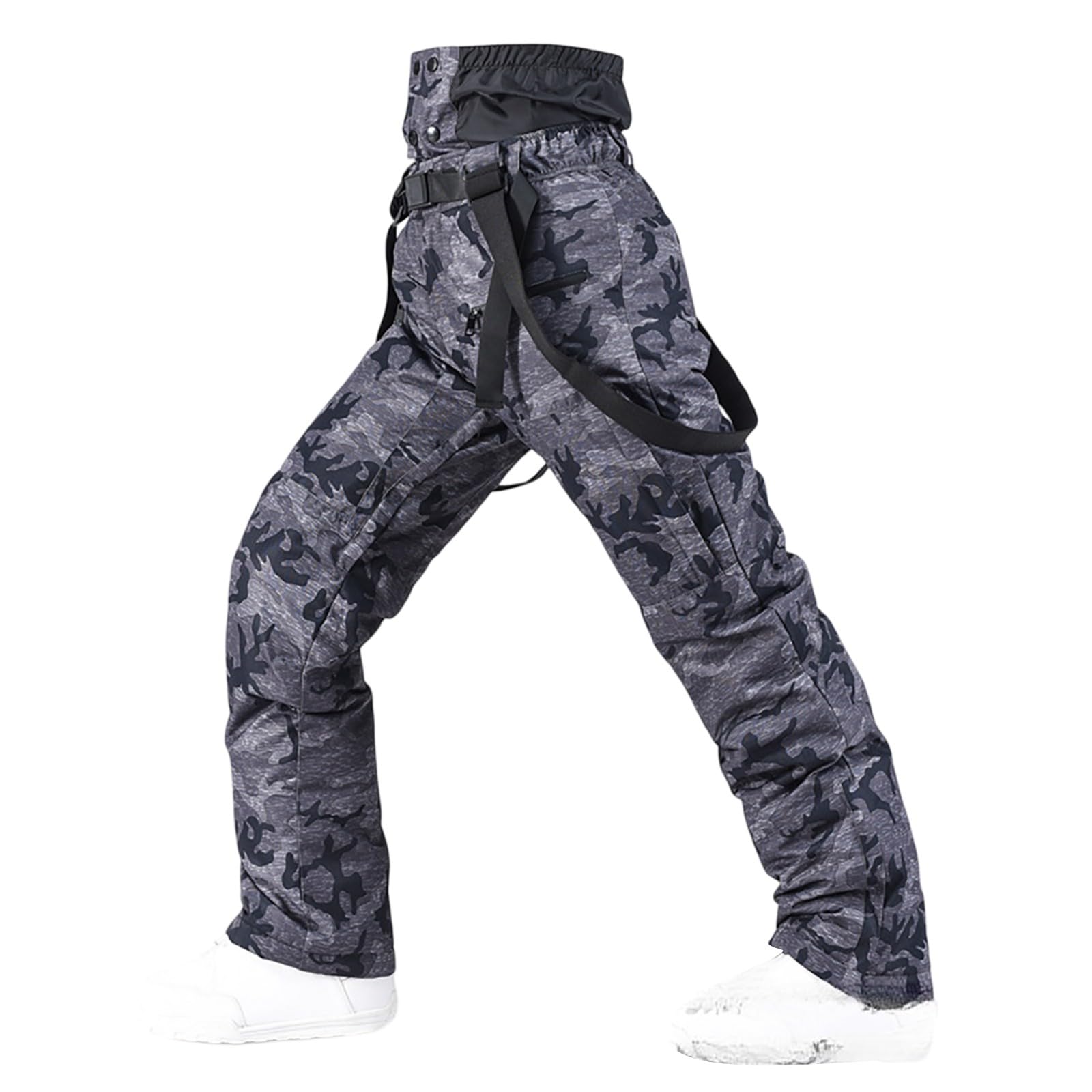 Sunnyuk Tuta Neve Uomo Salopette Impermeabile Curvy Tuta Taglie Forti Montagna Pantalone Sci Snowboard Pantaloni da Neve Termici Invernale Elasticizzati
