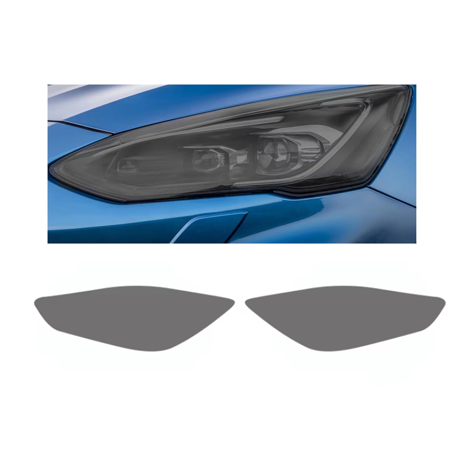 Headlight Film for Ford Focus MK4 2018-2025, 1Set Transparent/Smoke Black Car Headlight TPU Protective Film