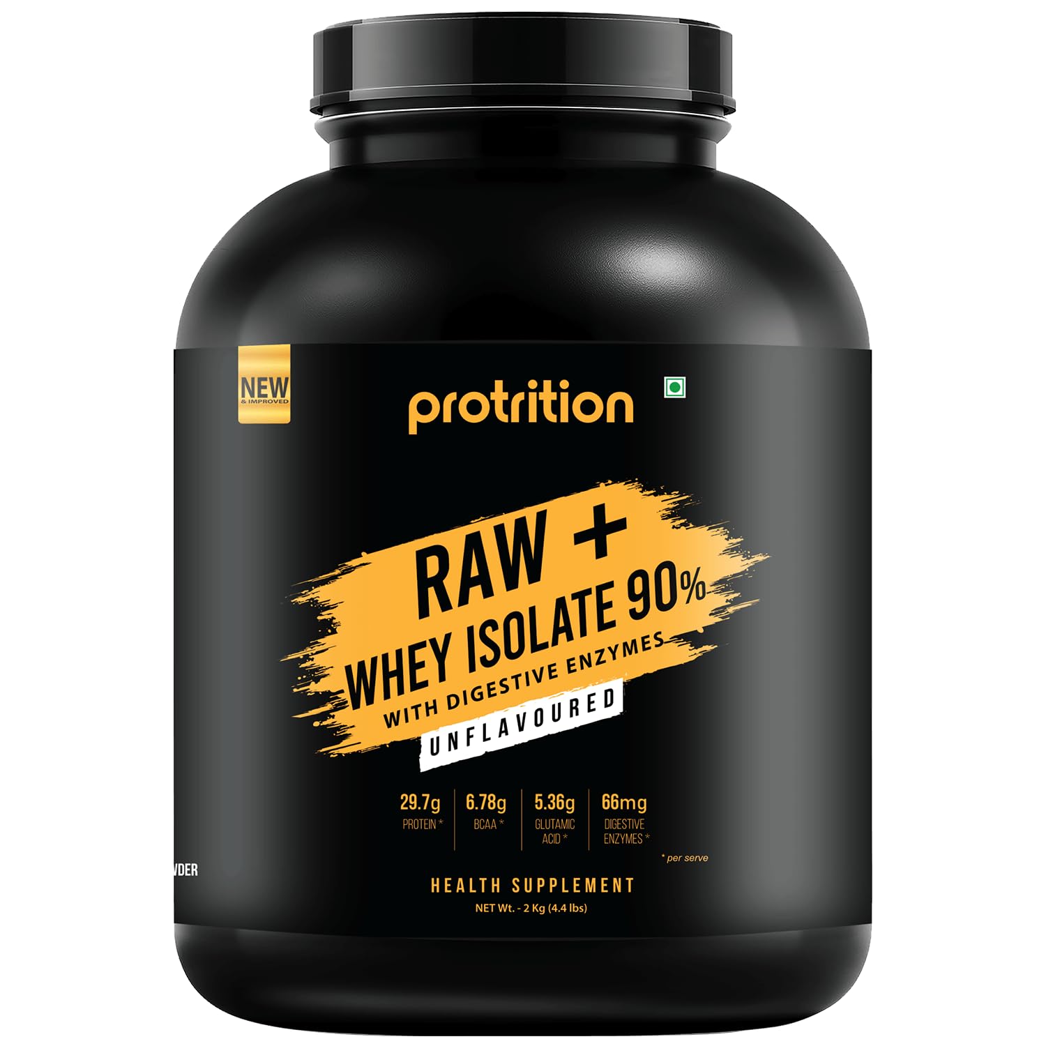 Protrition Raw+ Whey Protein Isolate Powder 90% | Unflavoured - 2kg (60 Servings)| 29.7g Protein, 6.78g BCAA per SCOOP | Added Digestive Enzymes | Muscle Growth, Strength And Recovery (B0CQFVH8CX) Amazon Price History, Amazon Price Tracker