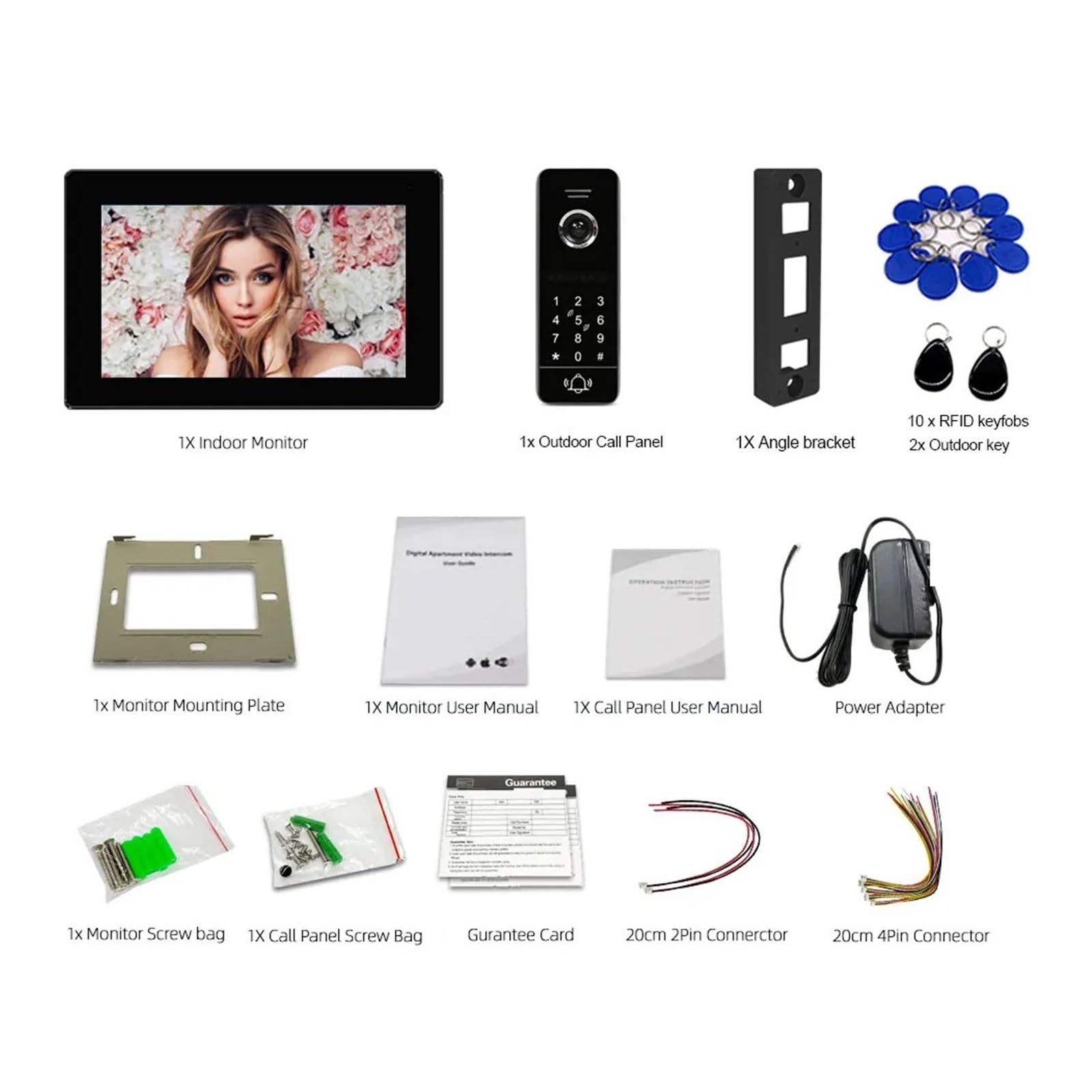 Timbre visual Tuya-sistema De Portero Automático Inalámbrico, Wifi, Vídeo IP Inteligente, Monitor De Pantalla Táctil Con Cámara De 1080P, Compatible Con Desbloqueo De Contraseña, 7 Pulgadas Para la se