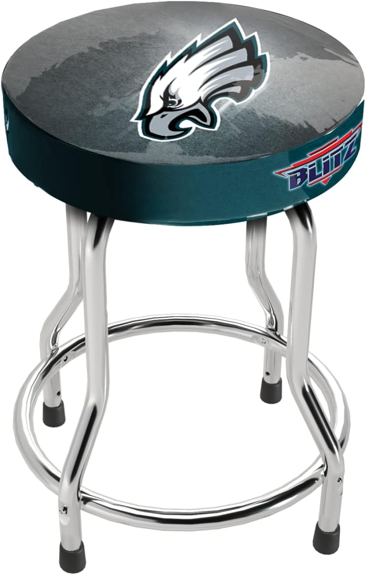 Philadelphia Eagles Adjustable Chrome Metal Pub Stool with Foam Seat