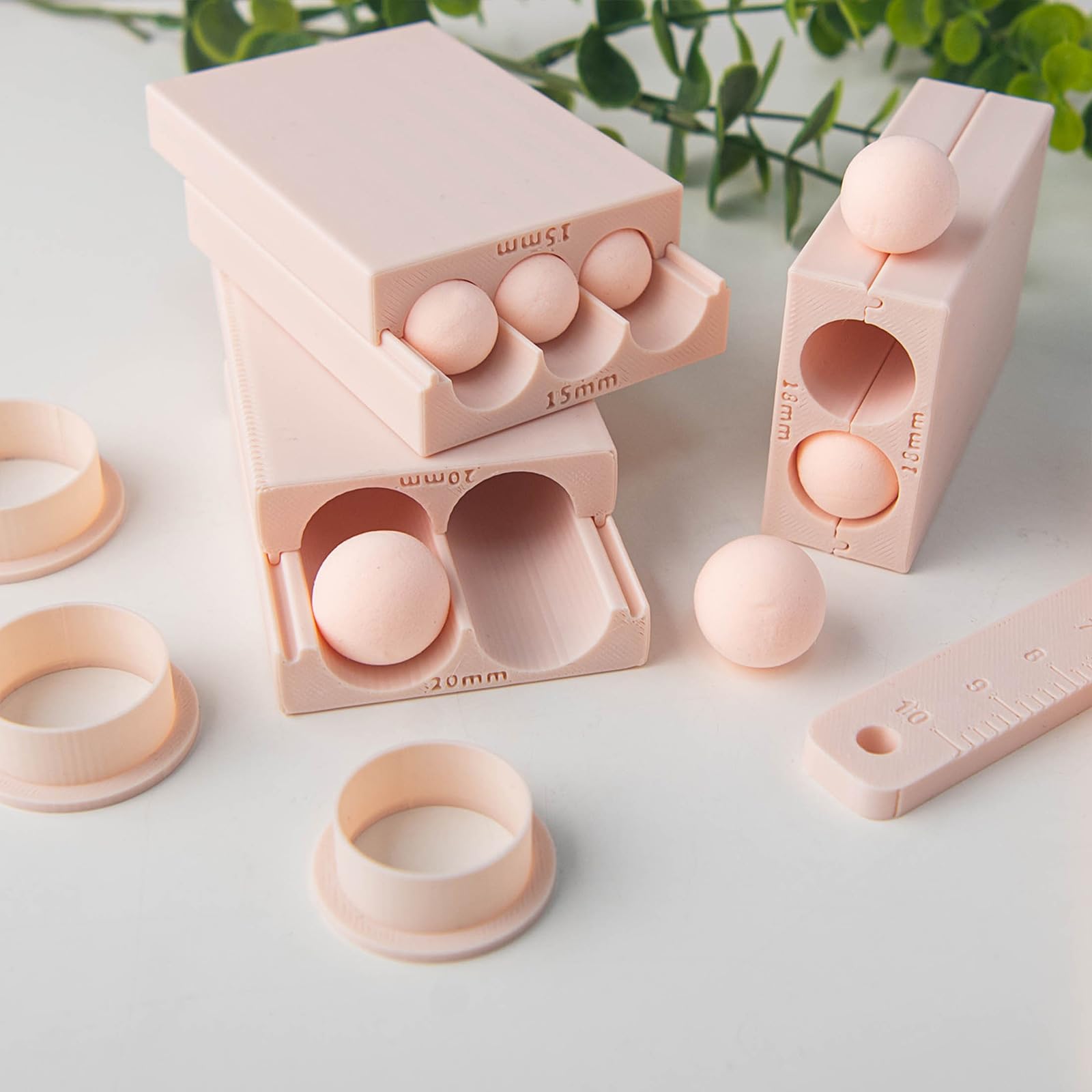 Juego de moldes de bolas redondas de resistente, molde de diseño profesional para esferas perfectas en creaciones de arte de arcilla, modelo de arcilla