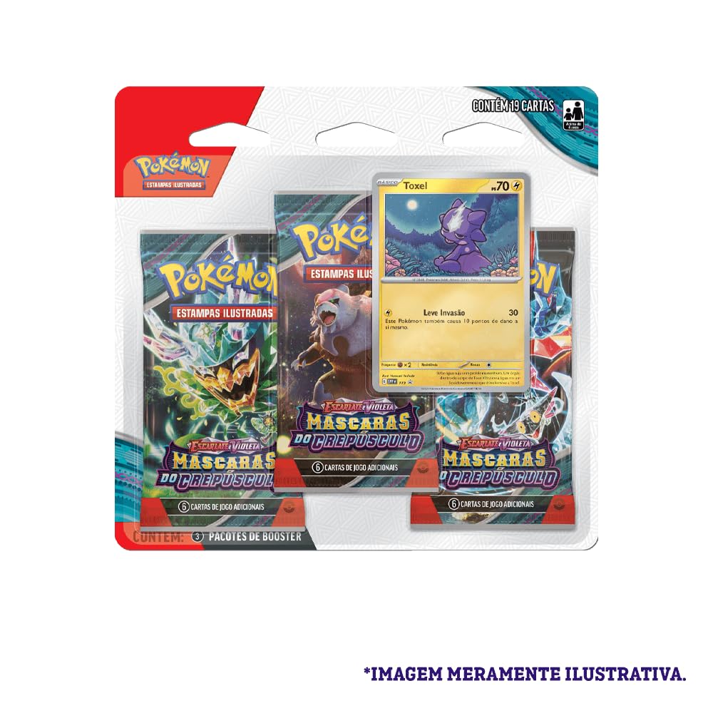 Triple pack pokémon toxel EV6 mascaras de crepusculo copag