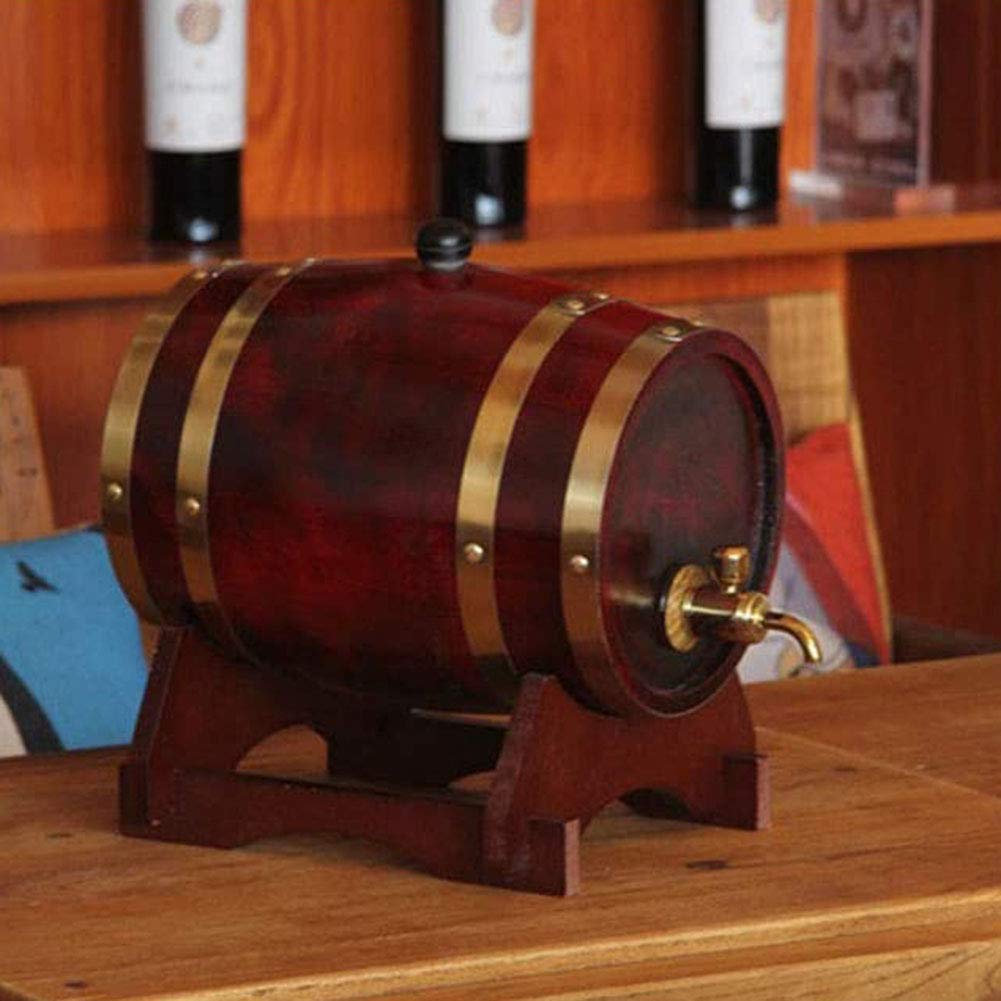 Barril De Roble, Barril De Madera De Roble Artesanal, (Sin Pegamento, Sin Cera, Sin Forro, Barril De Roble, Barril), para Añejamiento De Licores y Vino,3L