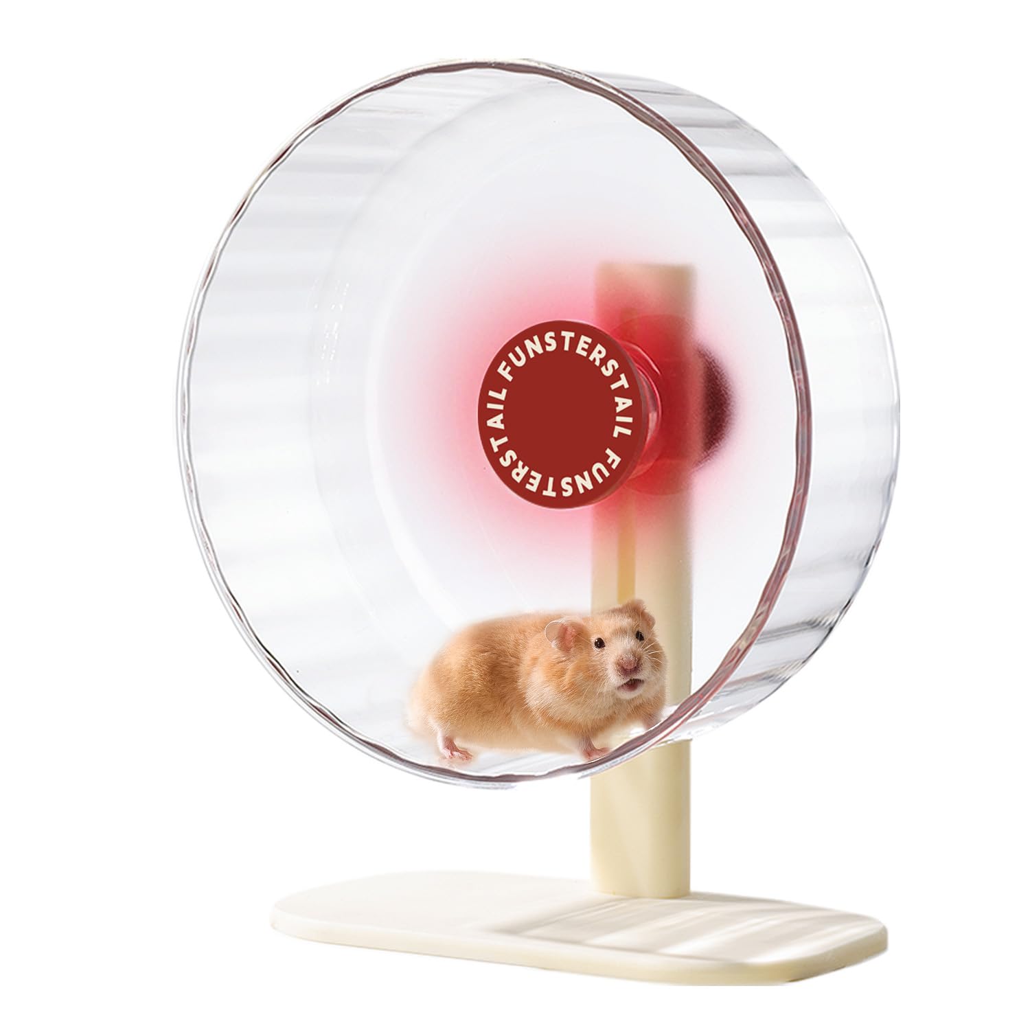 Funsters Tail Super Silent Hamster Wheel 26cm(10.2 Inch), Magnetic Large Rat Wheel for Chinchilla, Gerbil, Guinea Pig, Cat, Mouse, Sugar Glider and Dwarf, Syrian Hamster Accessories (Tomato Red)