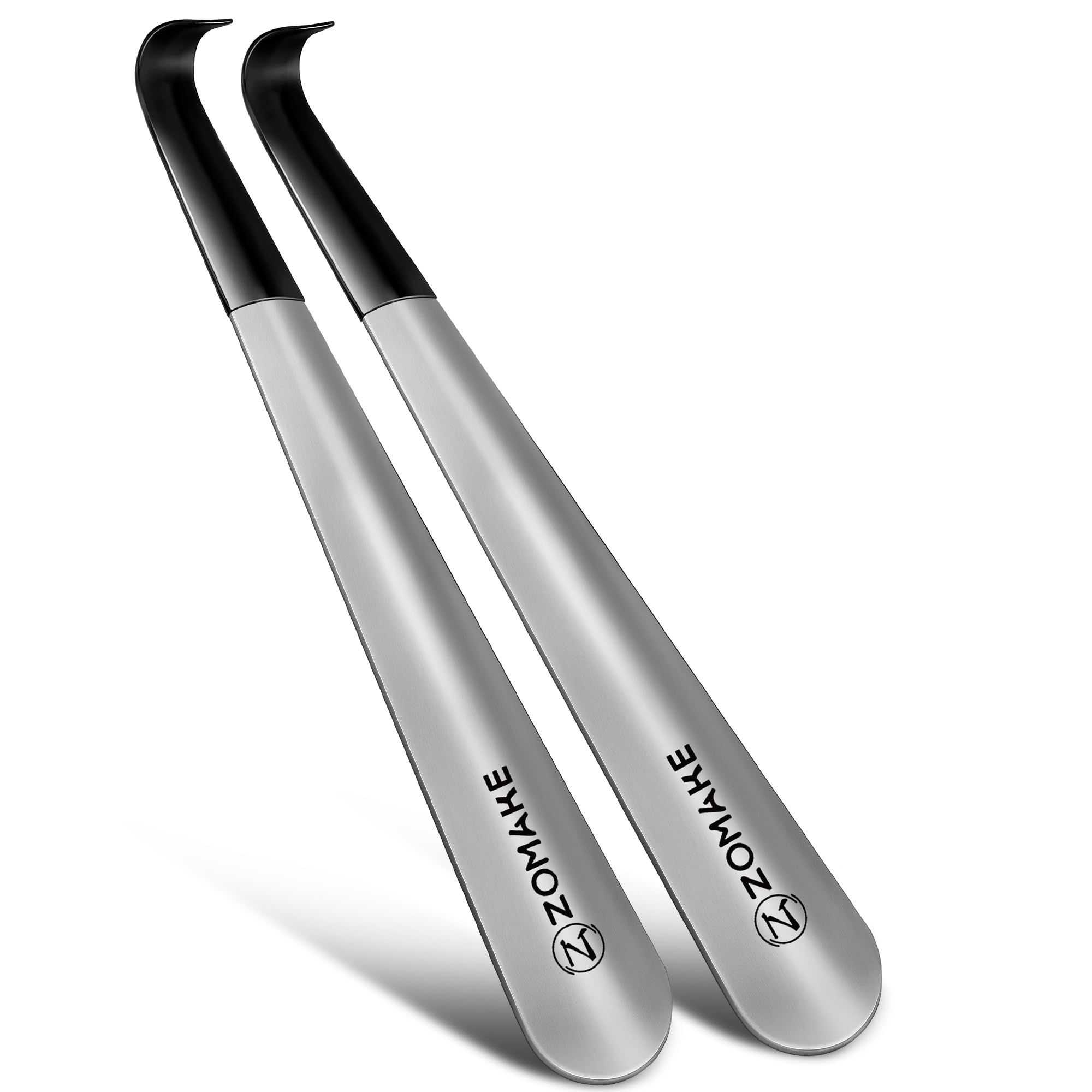 ZOMAKE Shoe Horn Long Handled, 42CM Long Shoehorn Metal for Men Women Elderly Seniors, Extra Long Shoe Spoon Helper Boot Horn for Football Boots