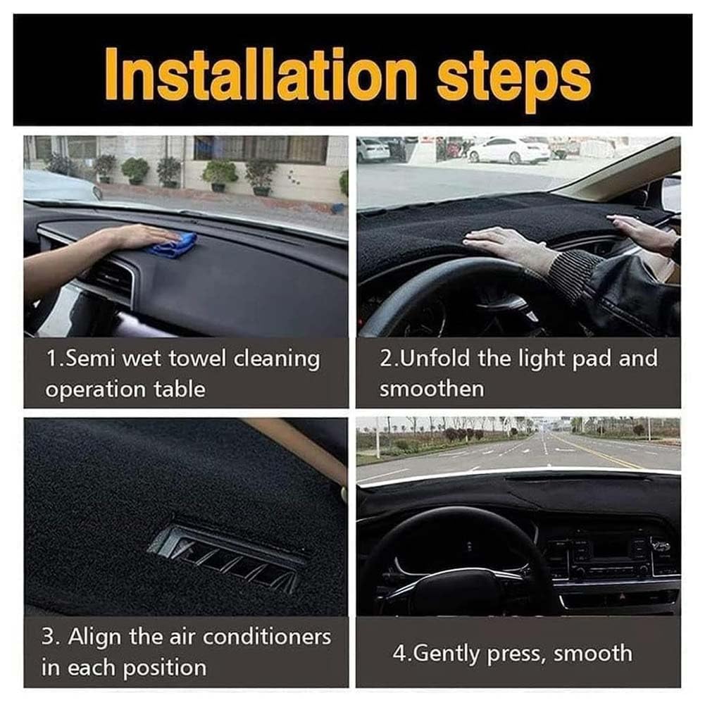 Copri Cruscotto Auto per Smart 451 Fortwo, Tappetino Cruscotto Anti-UV Tappetino per Cruscotto DashMat Copertura Cruscotto Dash Zerbino