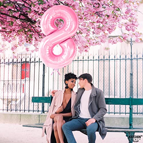 Image of KatchOn, Giant Light Pink Number 8 Balloon - 40 Inch, Pink 8 Balloons