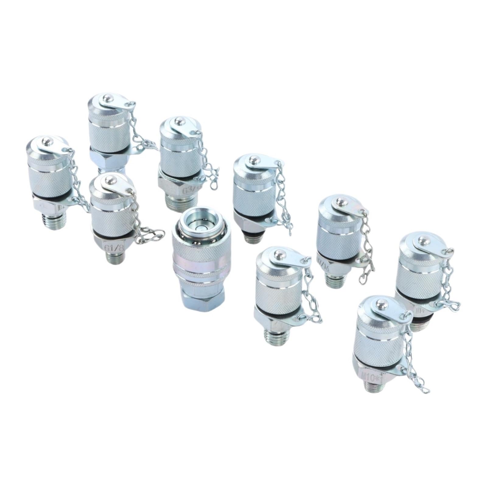 VKvmNYlxx 10pcs/Set Excavator Test Coupling for Excavator Hydraulic Pressure Gauge Test Kit Excavator Repair Replace Parts