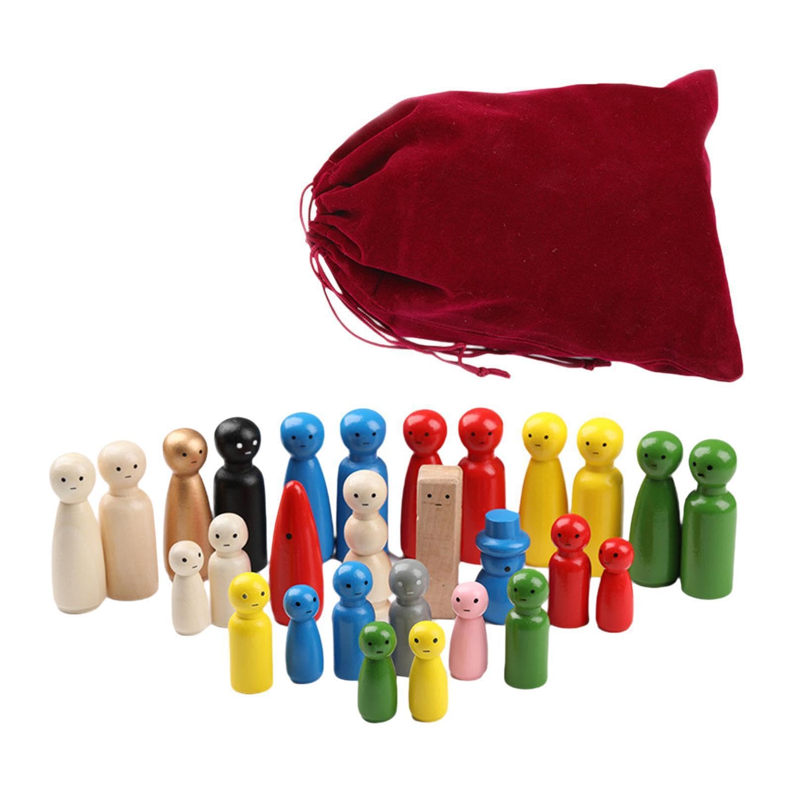 QIXCXAZ Joyful Memories With Wooden Peg Dolls Unfinished Educational Tools for Creative Fun For Kids Exploring Art And Imagination Wood Figures DIY Painting Art Project