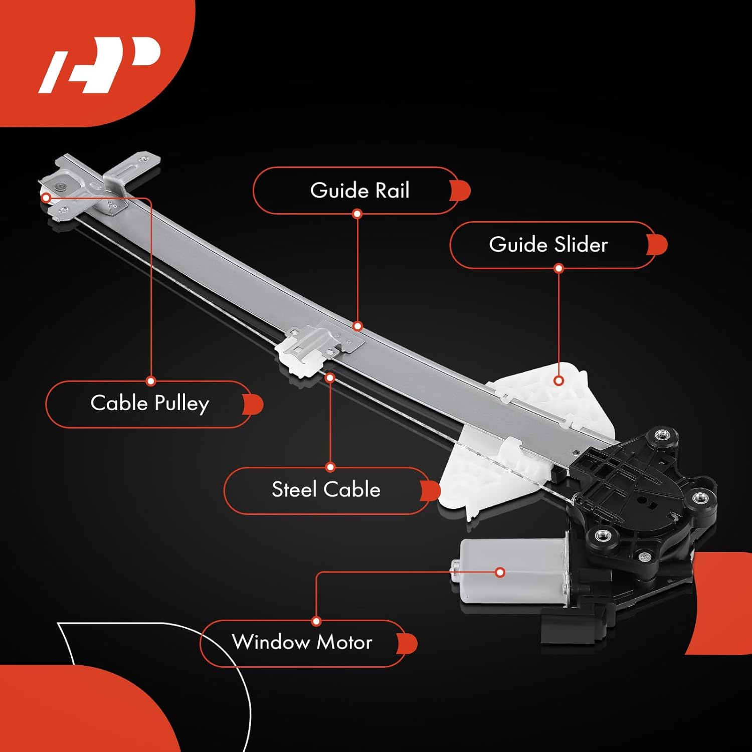 A-Premium Electric Power Window Regulator with Motor Compatible with Acura MDX 2014-2020, Front Right Passenger Side, Replace# 72210TZ5A01