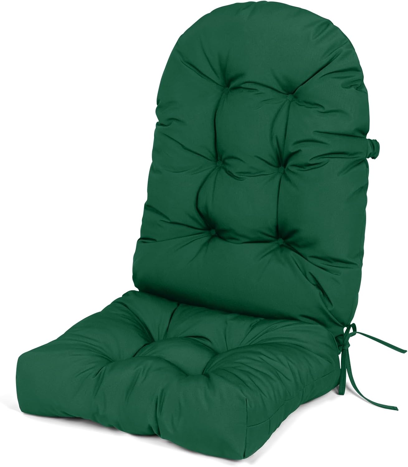 ROFIELTY UV Resistant Indoor/Outdoor Chair Cushion - Waterproof Rocking & Adirondack Seat Pad with Elastic Back + 2 Anti-Slip Ties, Fade-Proof Design (Green)