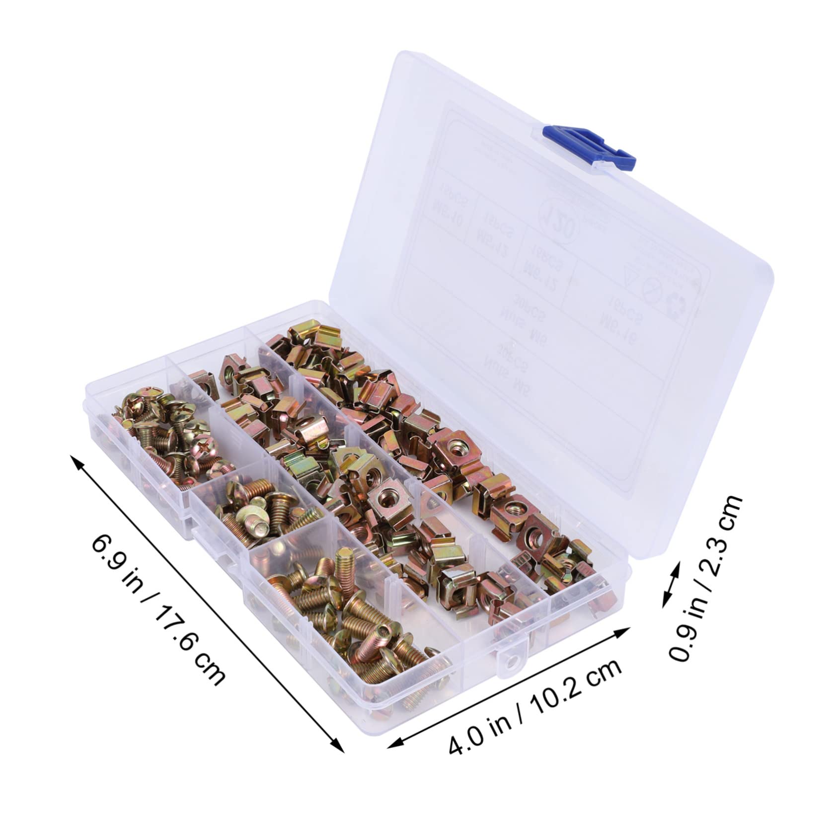 Veemoon Cage Nut Screw Set 120pcs Float Nuts Square Hole Hardware Rack Mount Carbon Steel Material