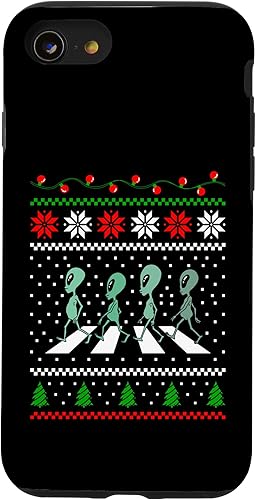 Vista 31 de iPhone 14 Pro Max Christmas Alien Crosswalk Funny Xmas Design Case