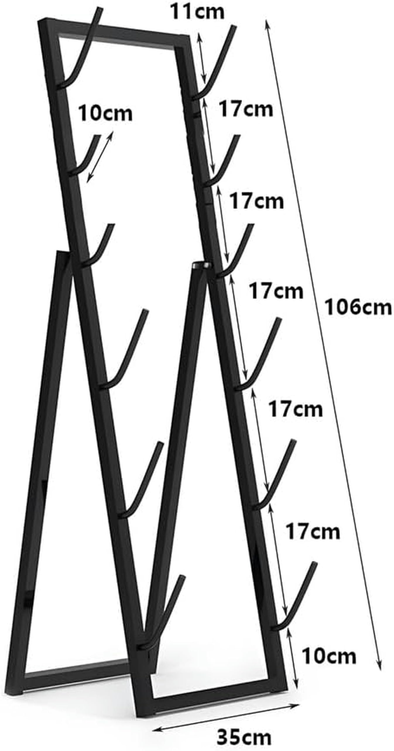 Generisch 4/5/6/7-lagiger Metallständer für Longboards und Snowboards – Robuster Skiständer für Garage, Terrasse und Verkaufsfläche – Platzsparende Lösung für Outdoor-Ausrüstung