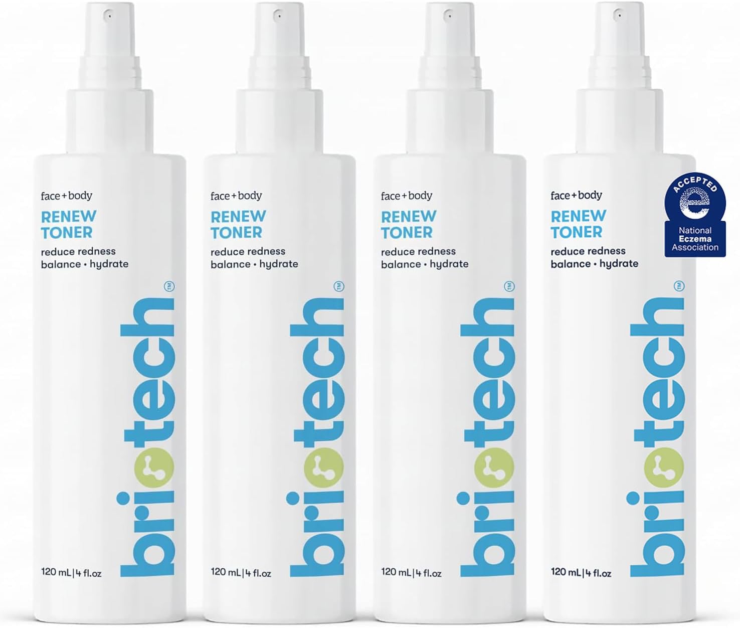 Skin Renew Toner, Hypochlorous Acid Spray, Face and Skin, Minimize Blemishes, Soothing Mist, 4 fl oz, 4 Pack