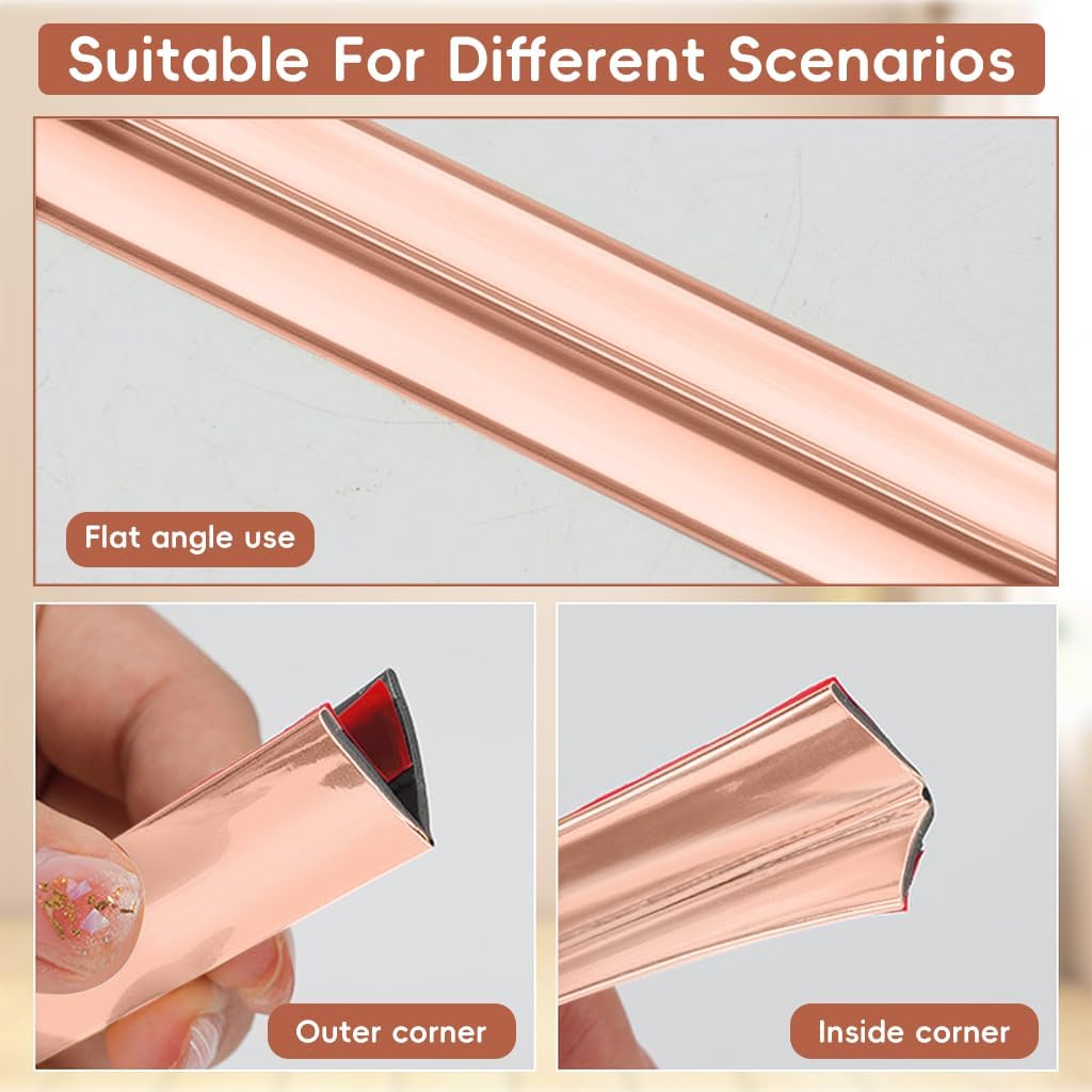 Drofail Corner Protectors Baby Proofing,Corner Protector,Furniture Corner Guard & Edge Safety Bumpers for Kids Proof Safety, Wall Furniture (Rose Gold) 3