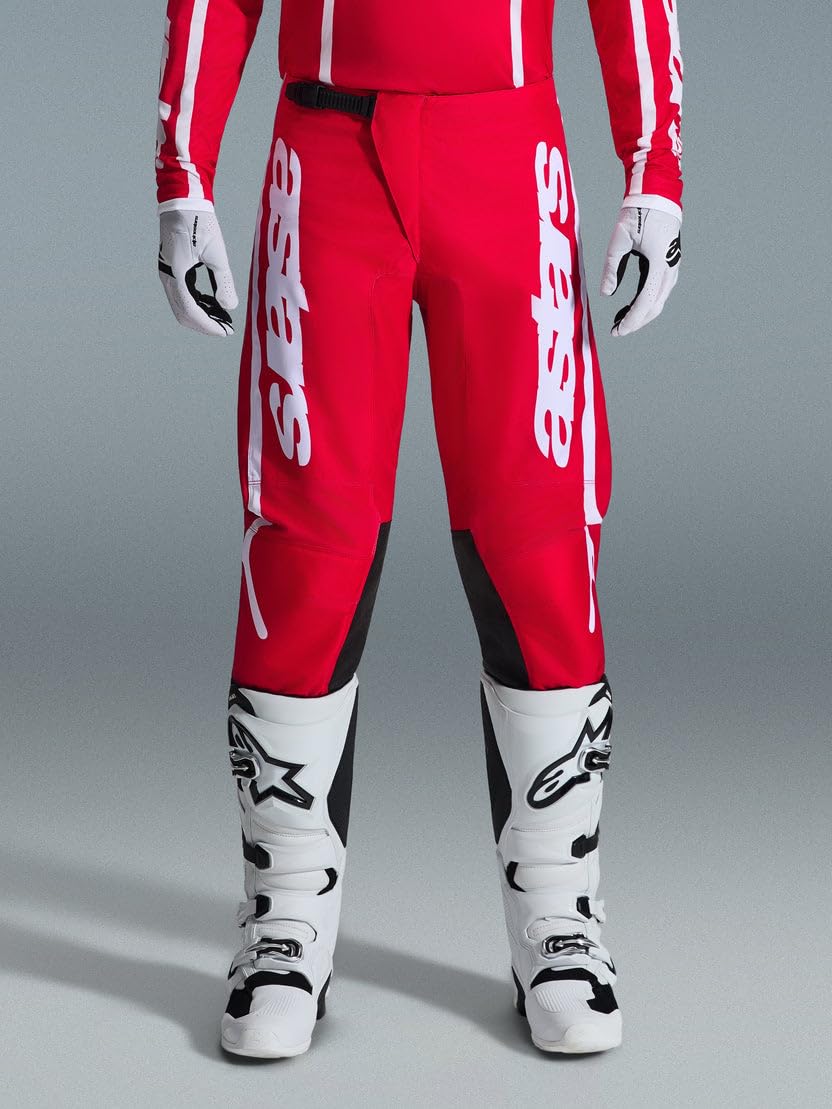 Alpinestars Fluid Apex Pantaloni da motocross, rosso/bianco, 36