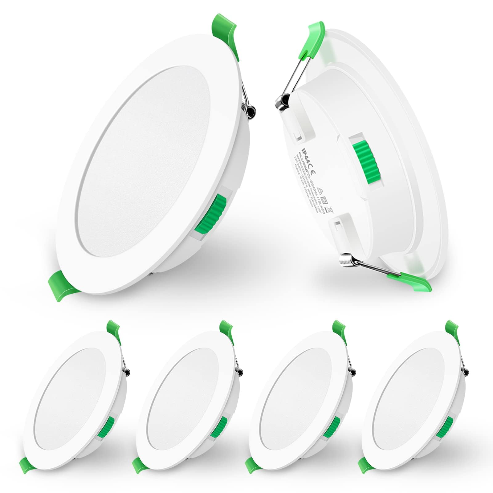 ALUSSO 6 Faretti LED da Incasso, 10W 800Lm Faretti da incasso ultra sottili Dimmerabile, Bianco Caldo 3000K Bianco Neutro 4000K Bianco Freddo 6500K Orientabili, Faretti da Bagno per Cucina, Soggiorno