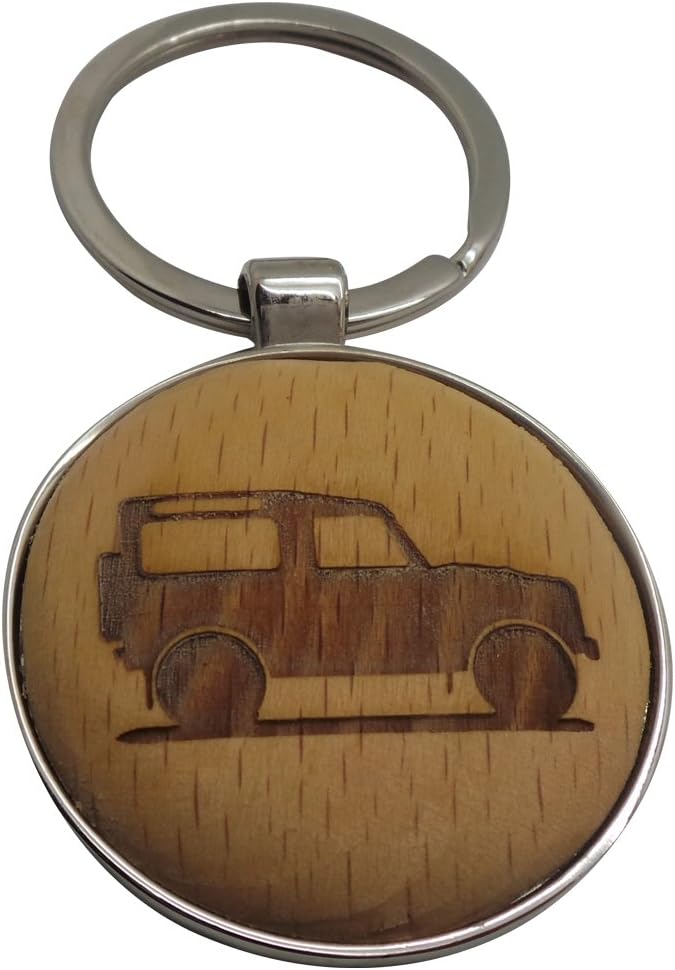 Defender Keyring Personalised Engraved Keyring Wooden Silver Plated Metal Art Branded Land Gifts Keychain in Luxury Wood Case