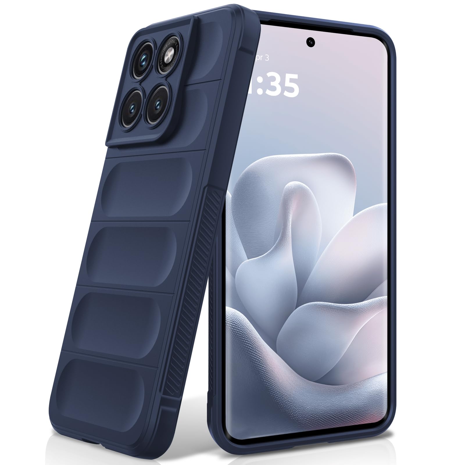 Cover per Motorola Moto Edge 70 Fusion, Custodia in Silicone Morbido TPU, Custodia Antiurto con Strato Interno in Fibra e Protezione della Fotocamera, Blu