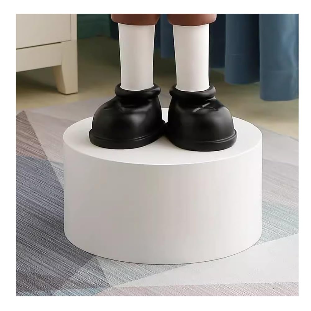 Présentoir rond sur socle élégant cylindrique blanc pour chaussures et maroquinerie