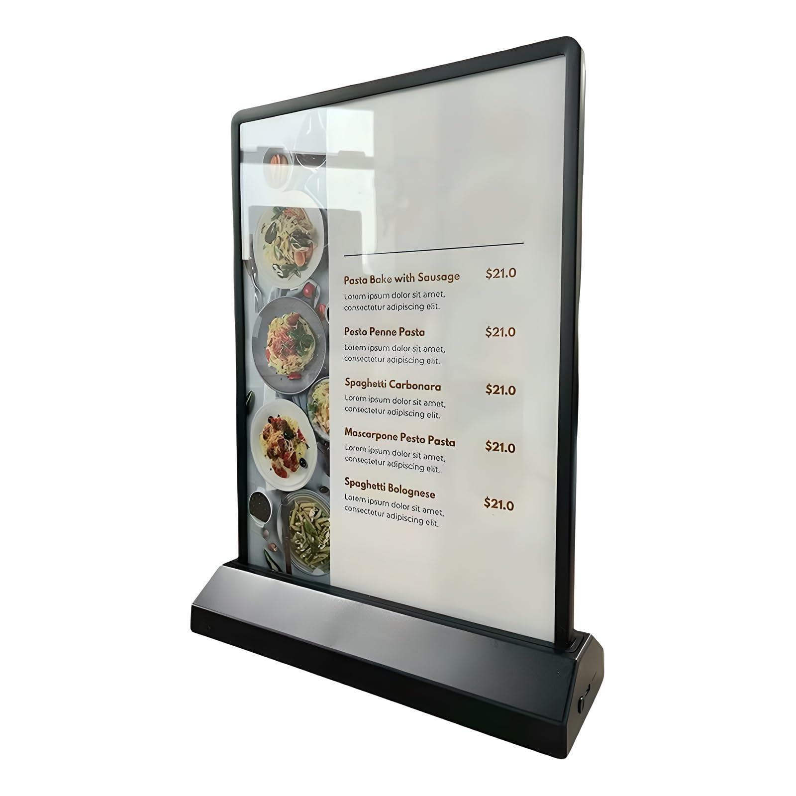 Caja De Luz Led Publicitaria De Escritorio Recargable A4/a5 – Soporte De Menú De Mesa De Luz Intermitente Acrílica Portátil De Doble Cara black A5