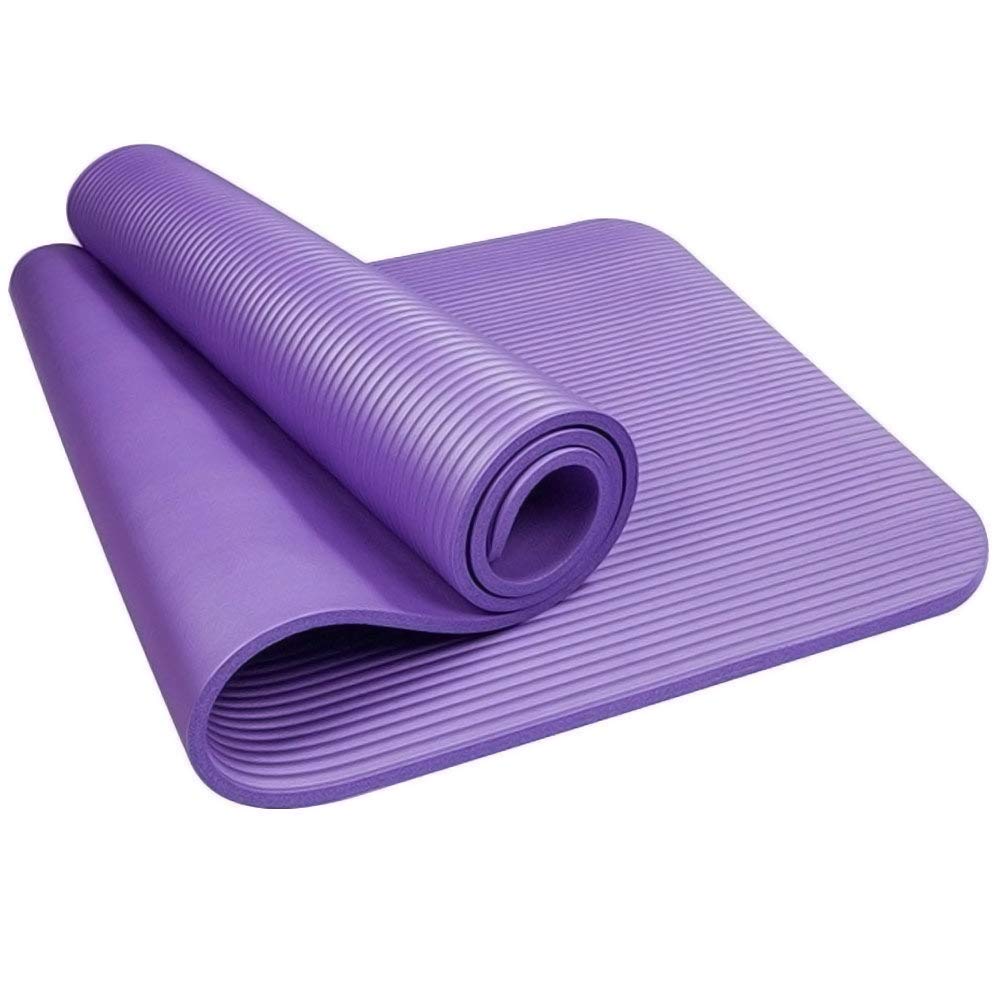 ROMIX Yoga Mat thick 10 MM Foam Exercise Mat,(180x60x1cm) Non Slip Gym Mats with Carry Bag and Strap, Yoga Mats for Women Men Pilates mat Gymnastics Meditation Home Outdoor (Purple.)