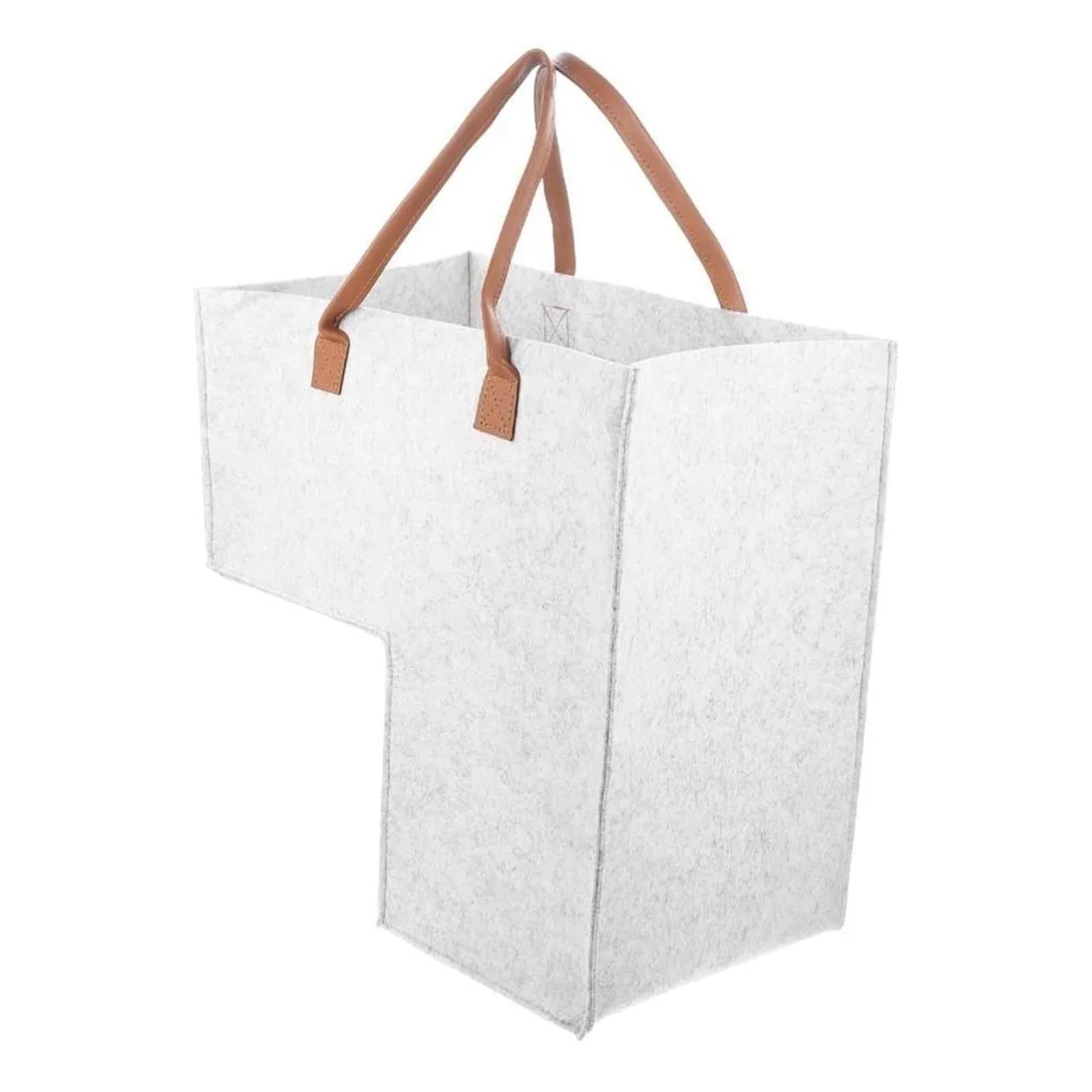 L-Shape Stair Basket Large Capacity Foldable Step Bag With Handles Felt Staircase Baskets For Clothes For Carpeted