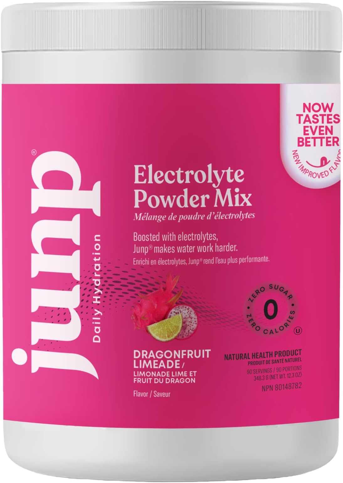 JUNP Hydration Electrolyte Powder, Electrolytes Drink Mix, Hydration Mix, Sugar Free, Gluten Free, 0 Calories, 0 Carbs, Keto Friendly, NON - GMO Kosher, 90 Servings. (Peach)… (Dragonfruit Limeade)