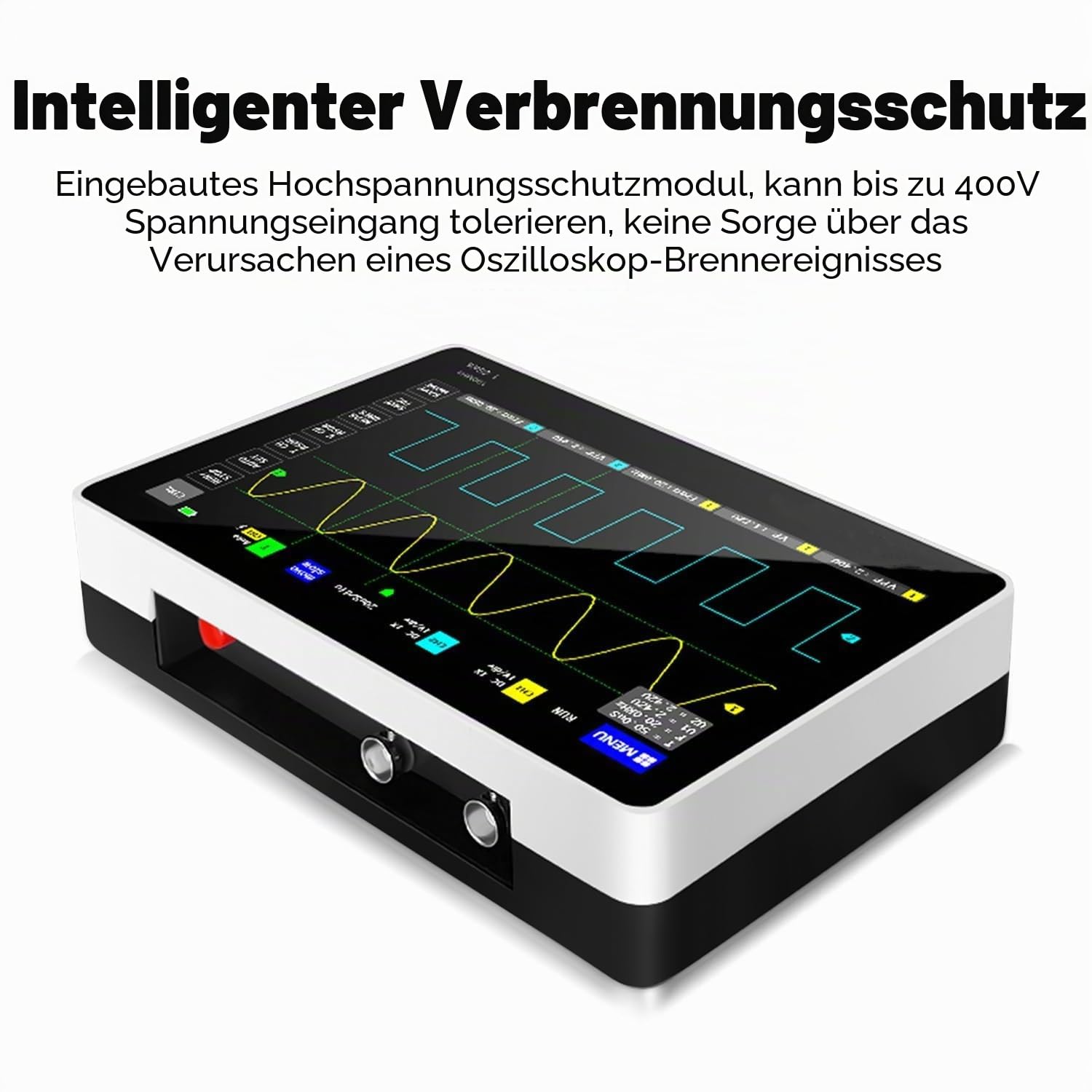 1013D PRO Oszilloskop 100mhz, Digitales Tablet Oszilloskop 2 Kanal | Handheld Digital Oscilloscope mit 100X Oszilloskop Probe, 1GS/s, für Kfz Werkstatt elektrik, Speicher für 1000 Screenshots