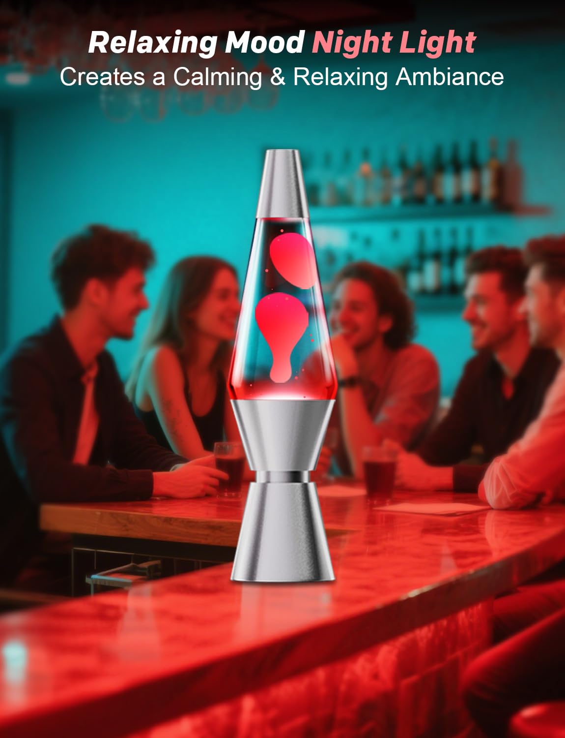 AONESY Lámpara de Lava, Lámparas de Lava para el Alivio del Estrés y Relajación, Lámpara Retro de Decoración del Hogar, Lámpara de Lava de 17 Cambios de Color Grande con Control Remoto para Adultos y