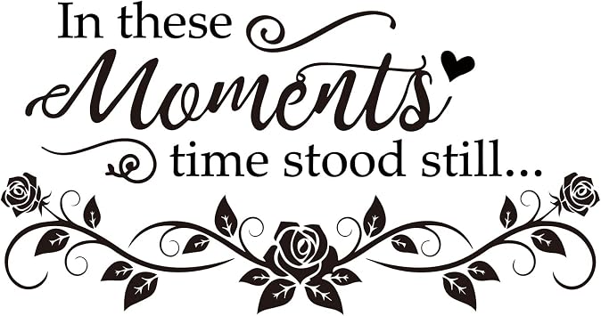 in These Moments Time Stood Still Vinyl Wall Decal Quotes Inspirational Sayings Wall Art Lettering Living Room Wall Decals Family Picture Decor