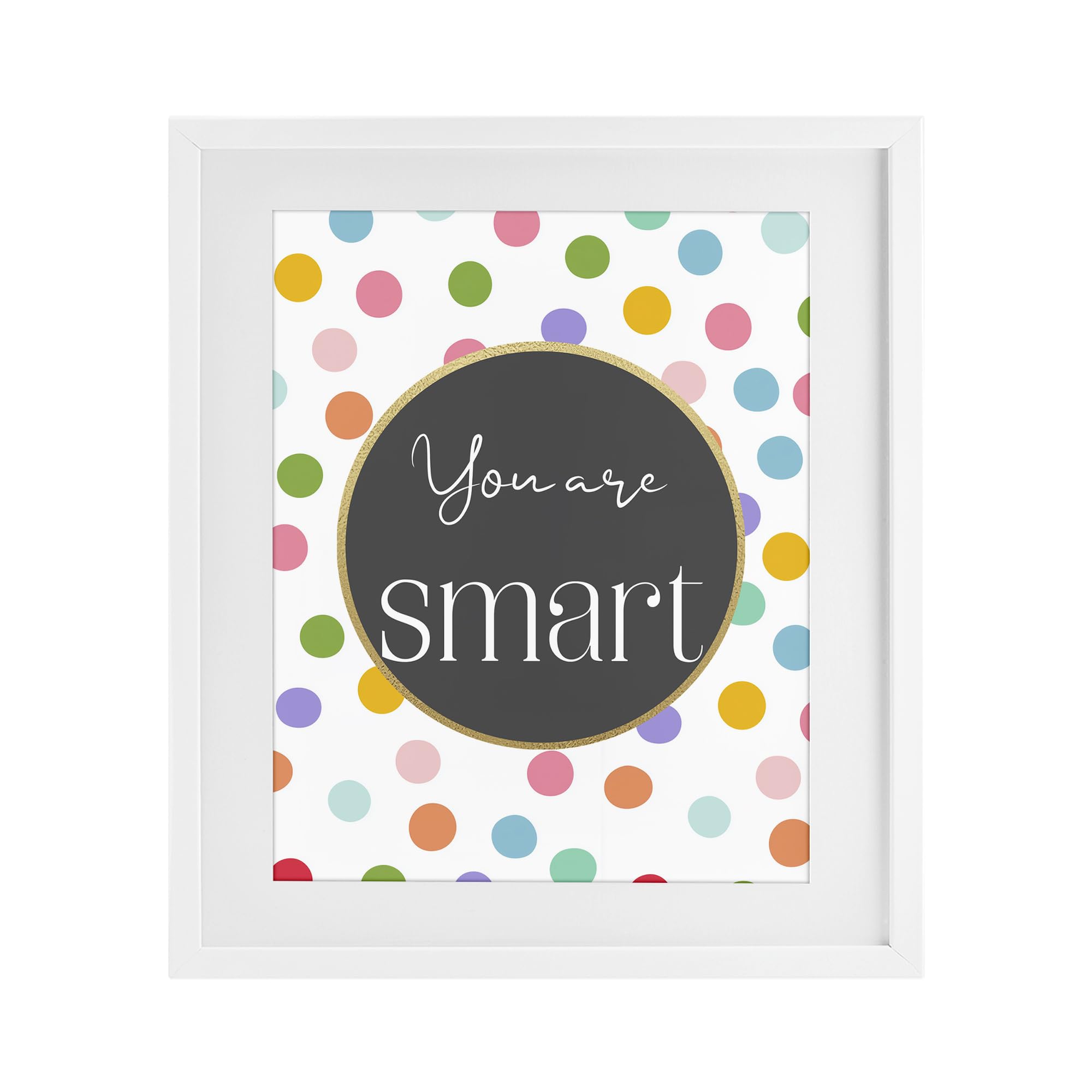 Stupell Industries You Are Smart Polka Dots 'You Are Smart Polka Dots'| Framed Print Under Glass