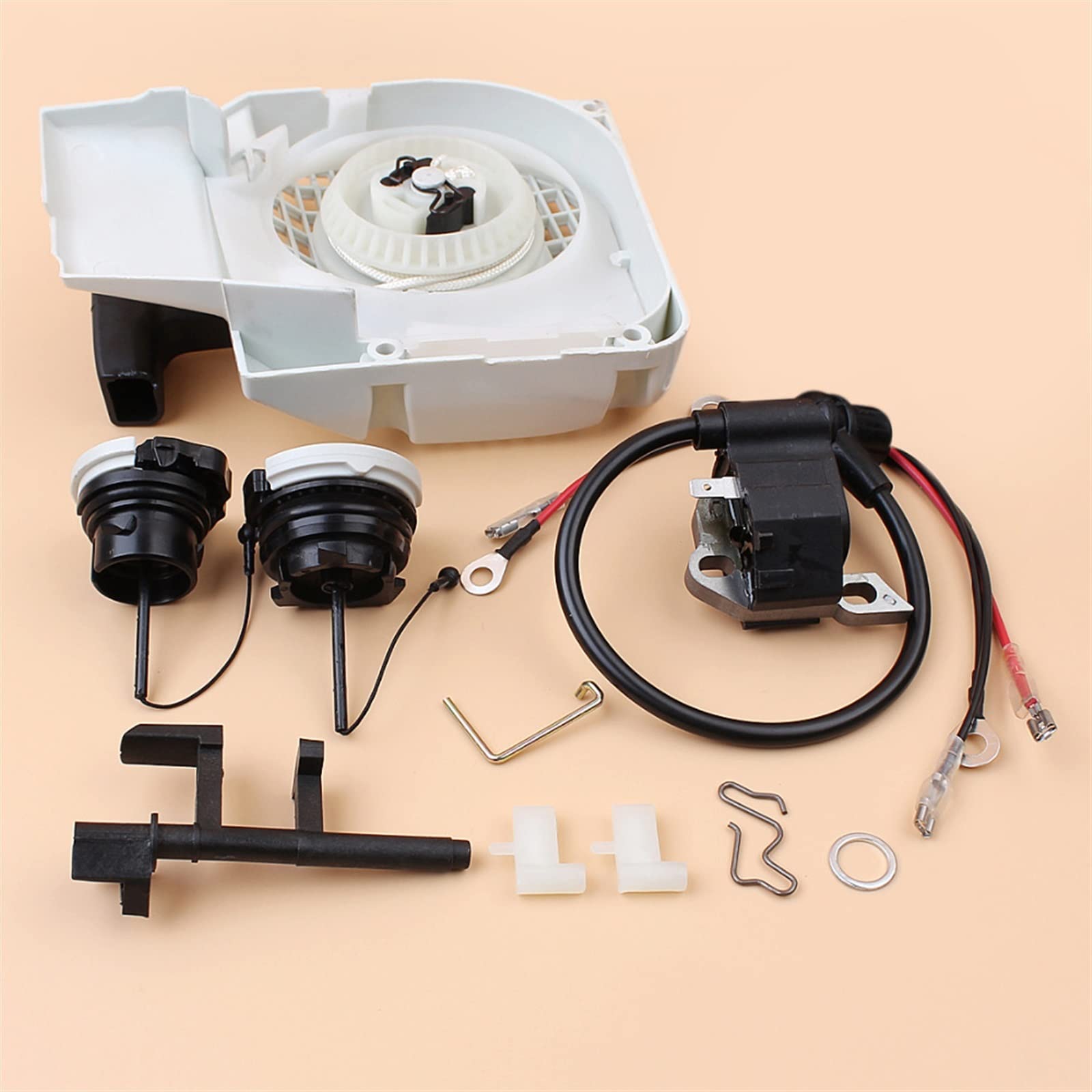 Kit de Tapa de Combustible y Aceite de Bobina de Encendido de Conductor de Aire de Arranque de Retroceso Apto for STIHL MS250 MS230 MS210 MS 250 230 210 Piezas de Motosierra