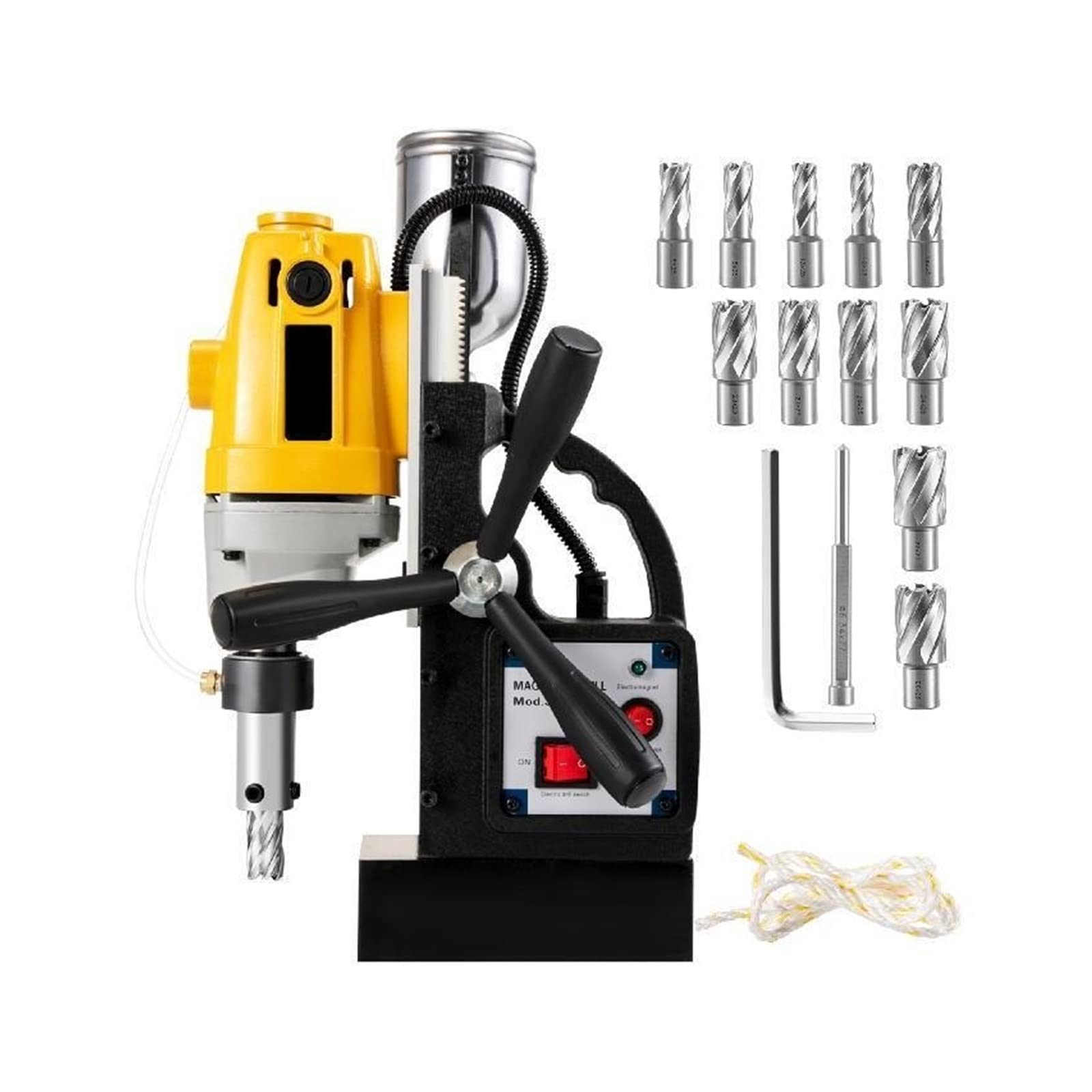 Wiertnica magnetyczna o mocy 1100 W, średnica otworu 40 mm, konstrukcja stalowa, inżynieria wiertnicza(MD40-6PCS)